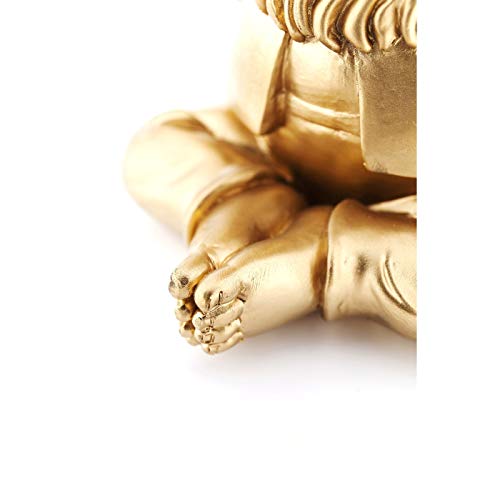 Detalle de KARE MC - Figura Decorativa Enano Meditando (19 cm) en Dorado y Verde