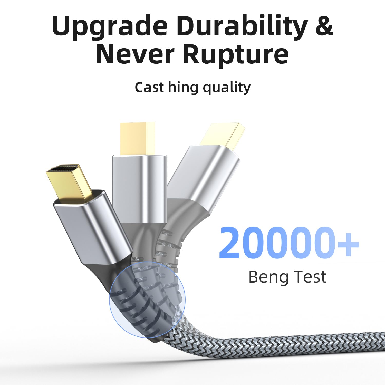Thumbnail 3 de Looyotul 4K HDMI Cable 75ft Ultra High Speed HDMI 2.0 – 4K@60Hz, ARC, Gold-Plated, Nylon Shield