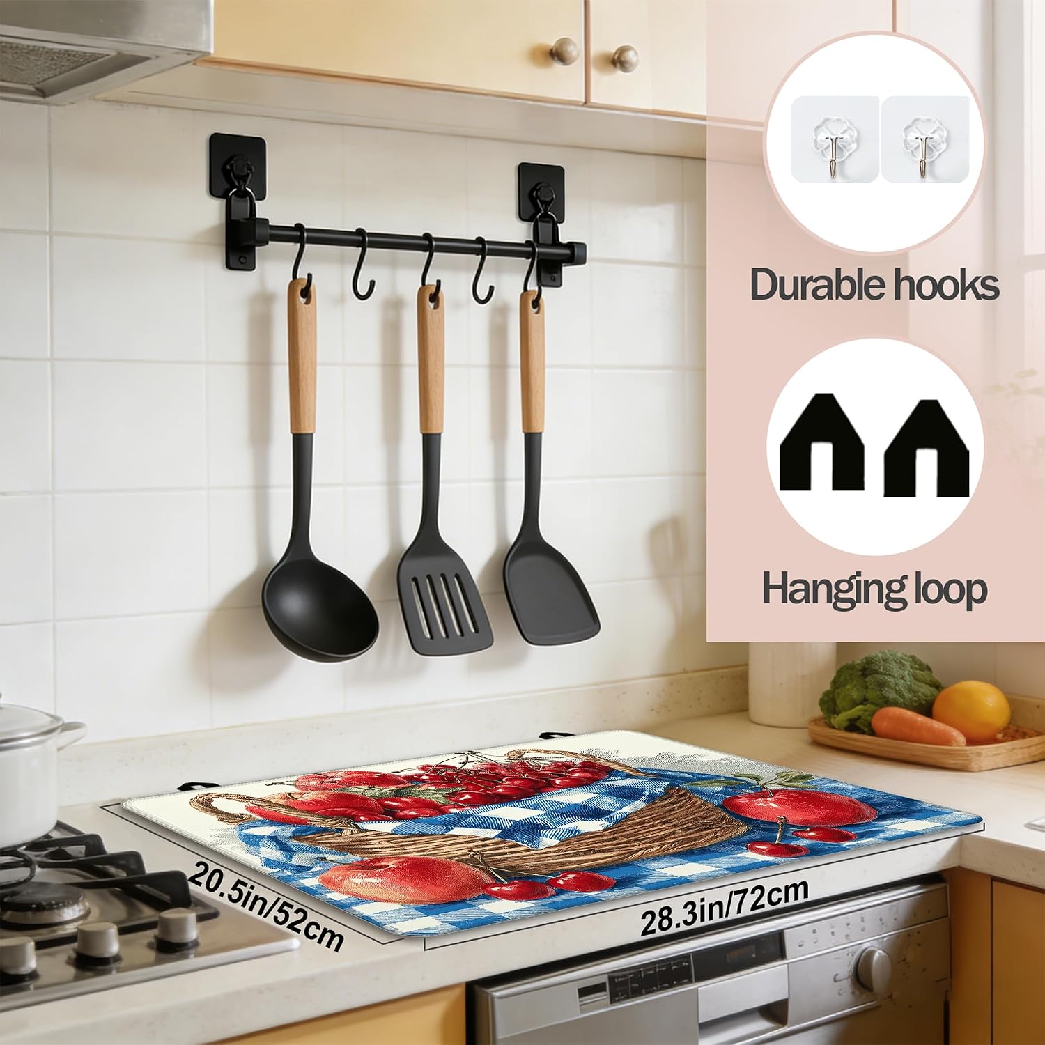 Detalle 2 de MTEXYMG MTEXYMG-stove top cover-01 Silicone Stove Cover, 28 x 20-Inch Non-Slip Mat