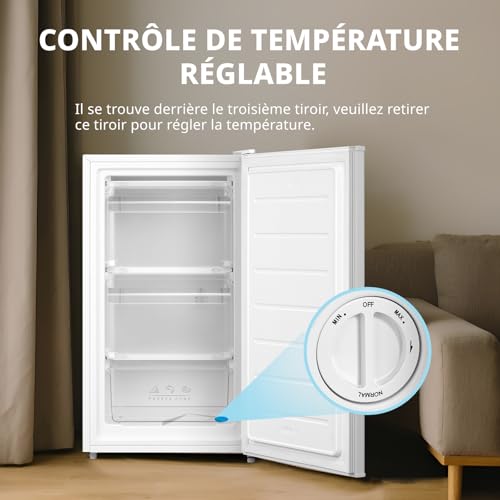 Detalle de COMFEE' RCU60WH2(E) Mini Congélateur 60 L – Monoporte, Blanc