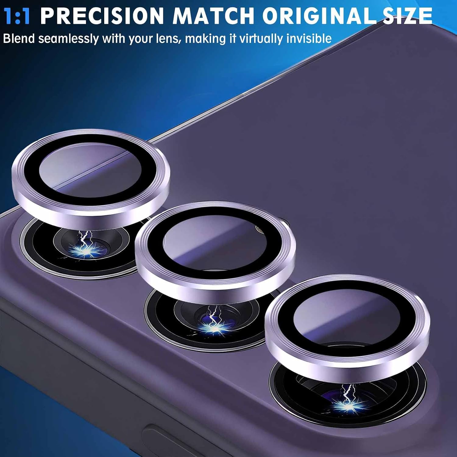 Detalle 1 de SiHPuoy Camera Lens Protector for Galaxy S26/S26 Plus, Purple, 9H Glass