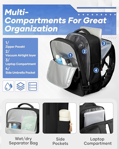 Thumbnail 8 de SZLX Mochila de vacío con bomba y compresión para cabina (Ryanair) con compartimento para portátil y separación húmedo/seco