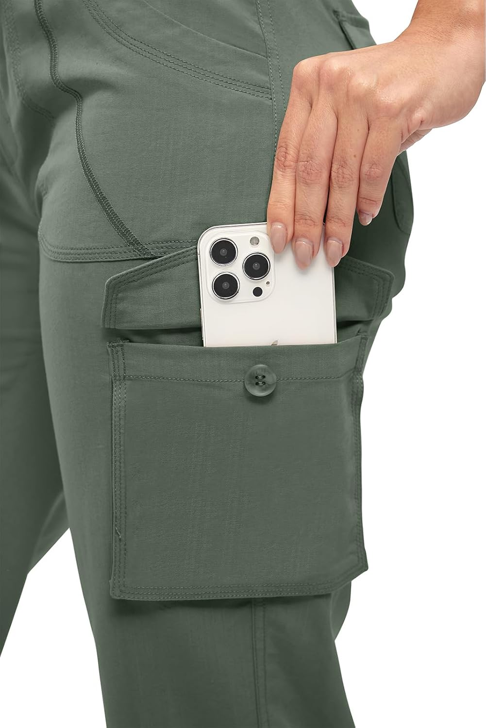 Detalle de TBMPOY Women's Cargo Capris: Lightweight Hiking Pants with 6 Pockets