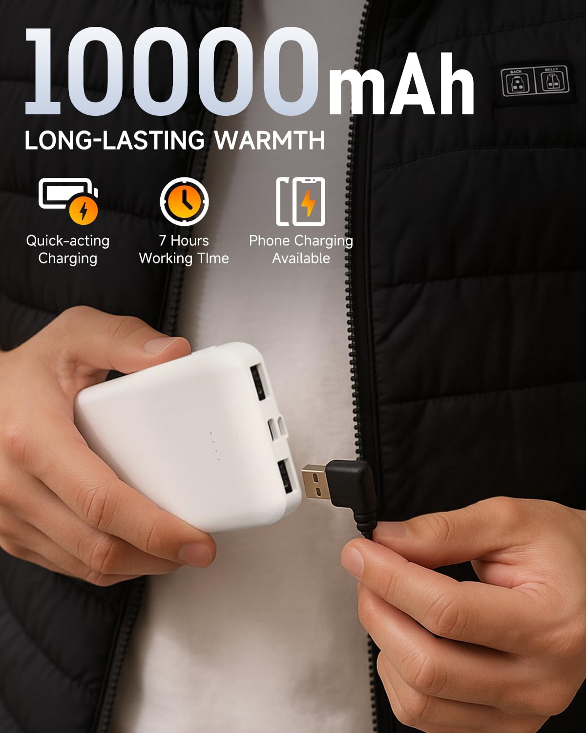 Thumbnail 5 de LABCOOL Heizweste 6-Zonen 3 Stufen mit 10000mAh Powerbank