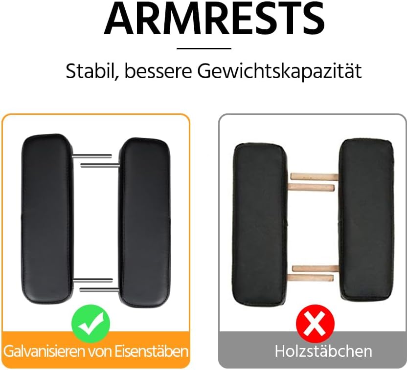 Detalle 2 de Yaheetech 3-Zonen Massageliege – Tragbar, höhenverstellbar, mit Kopfstütze und abnehmbaren Armlehnen (Schwarz)