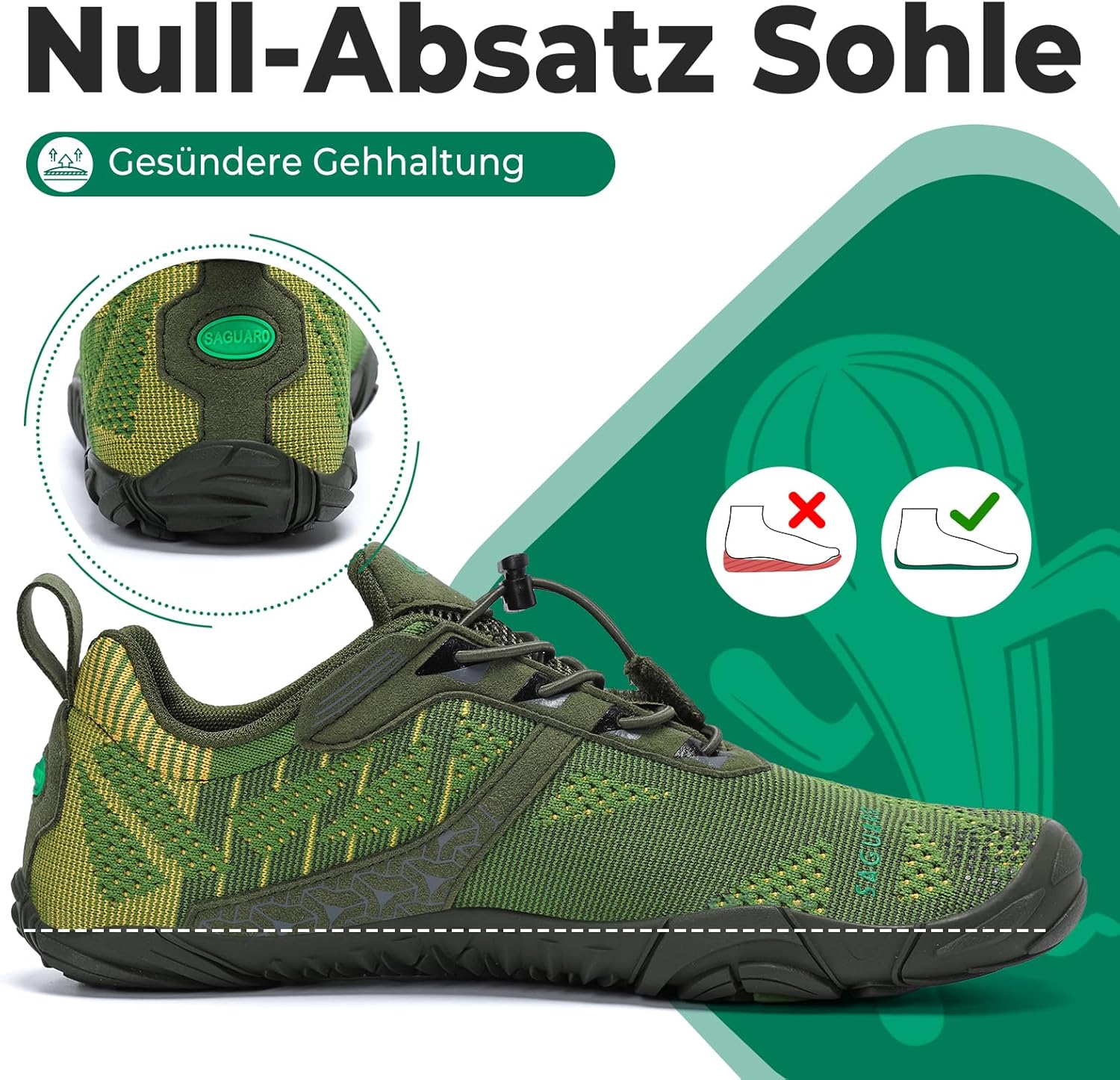 Thumbnail 3 de SAGUARO Knit Barfußschuhe mit rutschfester Gummisohle und Zero-Drop – Damen & Herren, Gr. 36–48