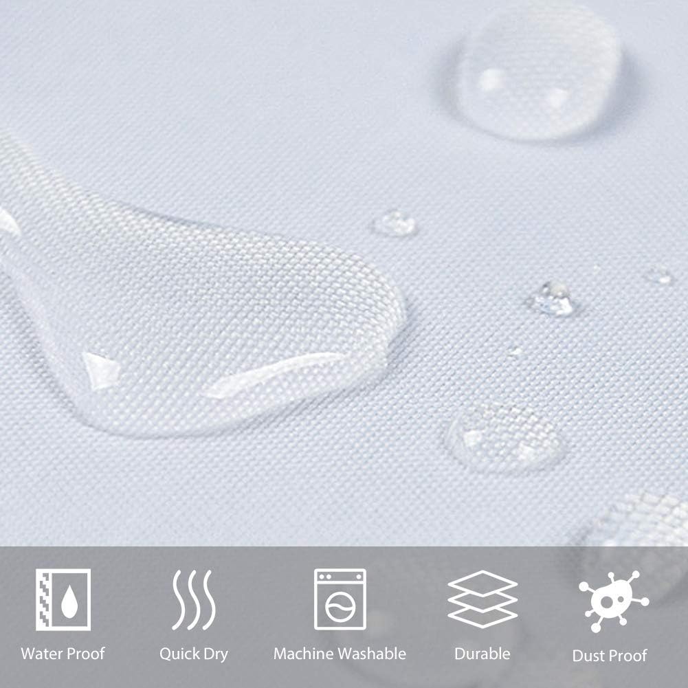 Detalle de Furlinic Petit rideau de douche anti-moisissure en polyester imperméable (100 x 200 cm) avec 6 crochets