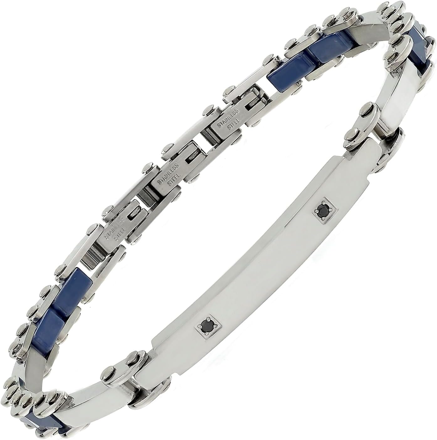 Detalle 2 de 10:10 Bracciale uomo in acciaio inox 316L con trattamento PVD – regolabile e confezione regalo