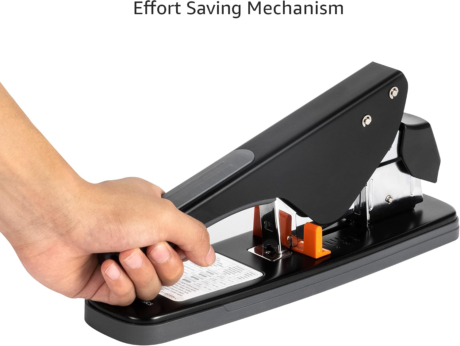 Detalle de Pinzatrice per uso intensivo Amazon Basics – 130 fogli, design nero