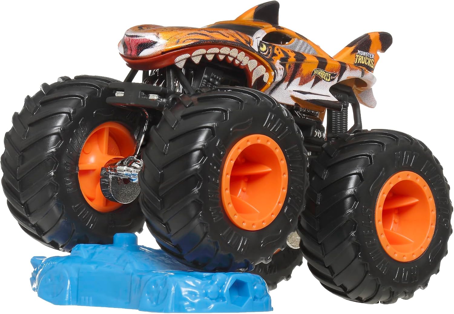 Detalle 2 de Hot Wheels JGR02 モンスタートラック タイガー・シャーク 1:64 クラッシュカー付き