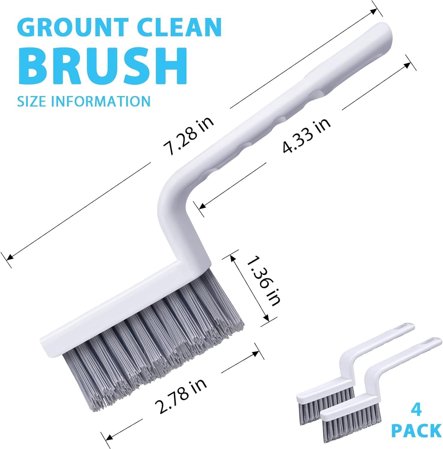 Thumbnail 6 de Lumkew Grout Brush Set, 4-Piece with V-Shaped Hard Bristles