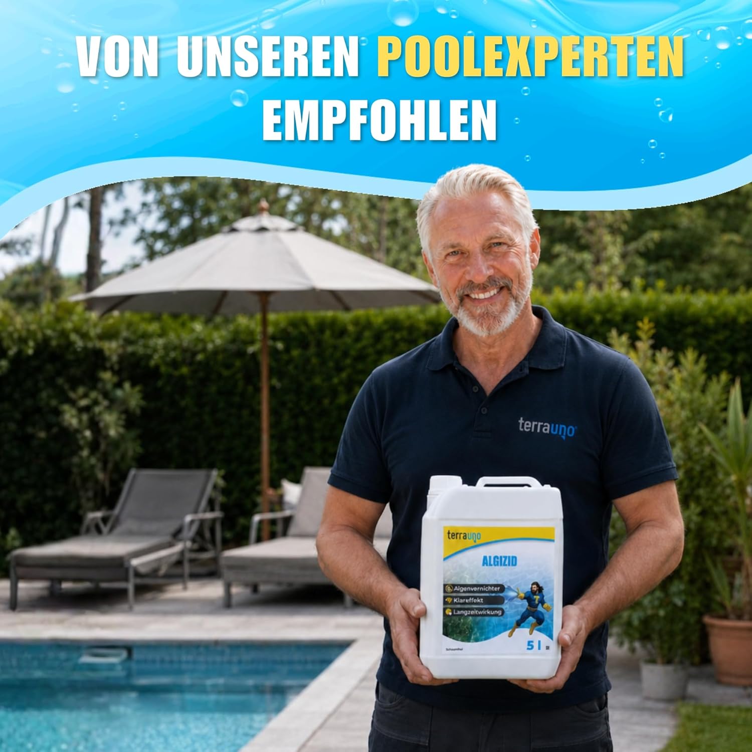 Thumbnail 6 de TerraUno Algizid für Pool – Algenvernichter mit Klareffekt, 5 L
