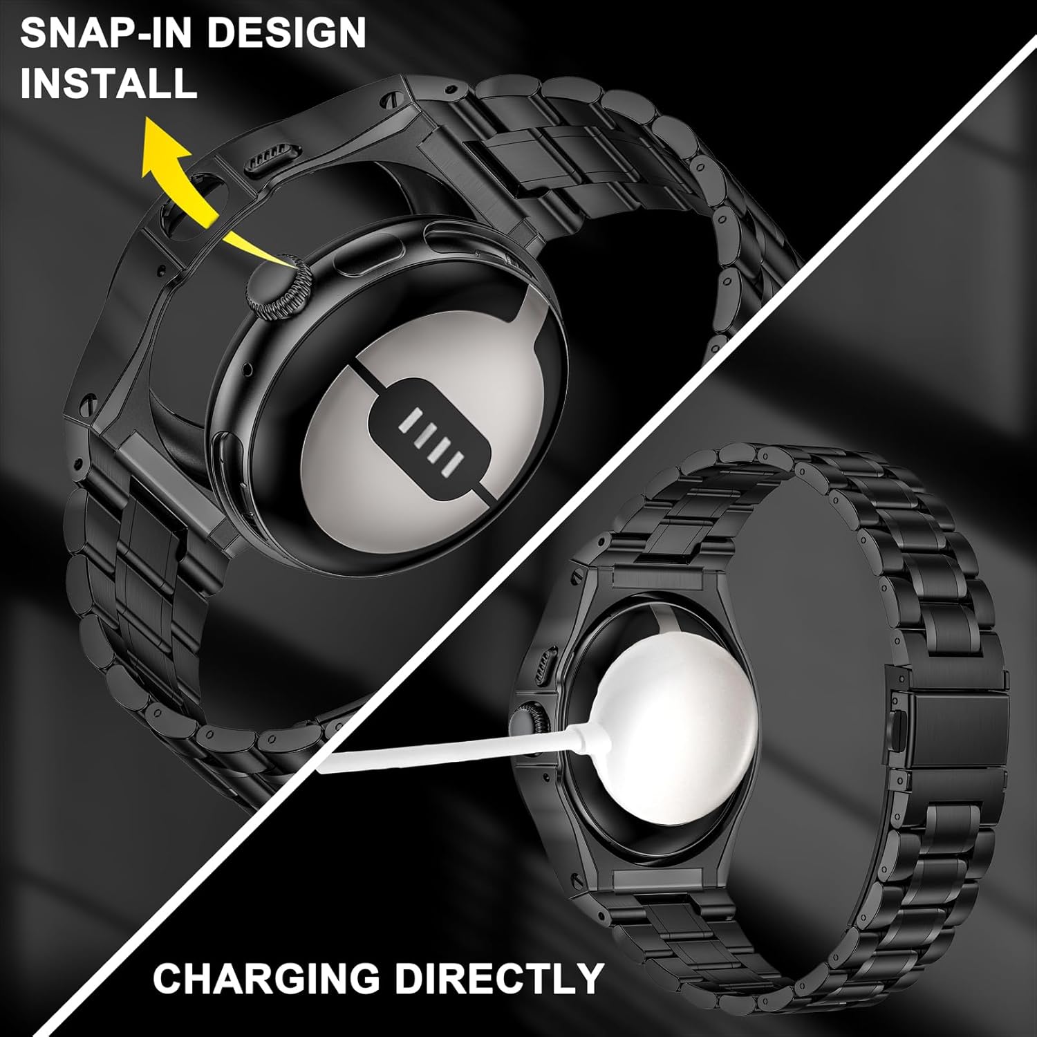 Thumbnail 3 de SUPLINK Stainless Steel Case and Bands for Google Pixel Watch 3 (45mm) – Rugged Metal Band & Case