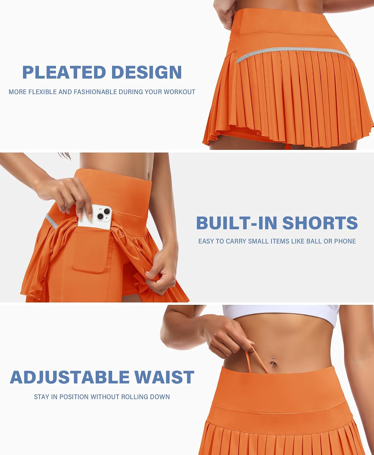 Thumbnail 3 de JoyGirl Pleated Tennis Skirt with Built-In Shorts (High-Waisted Skort with Pockets)