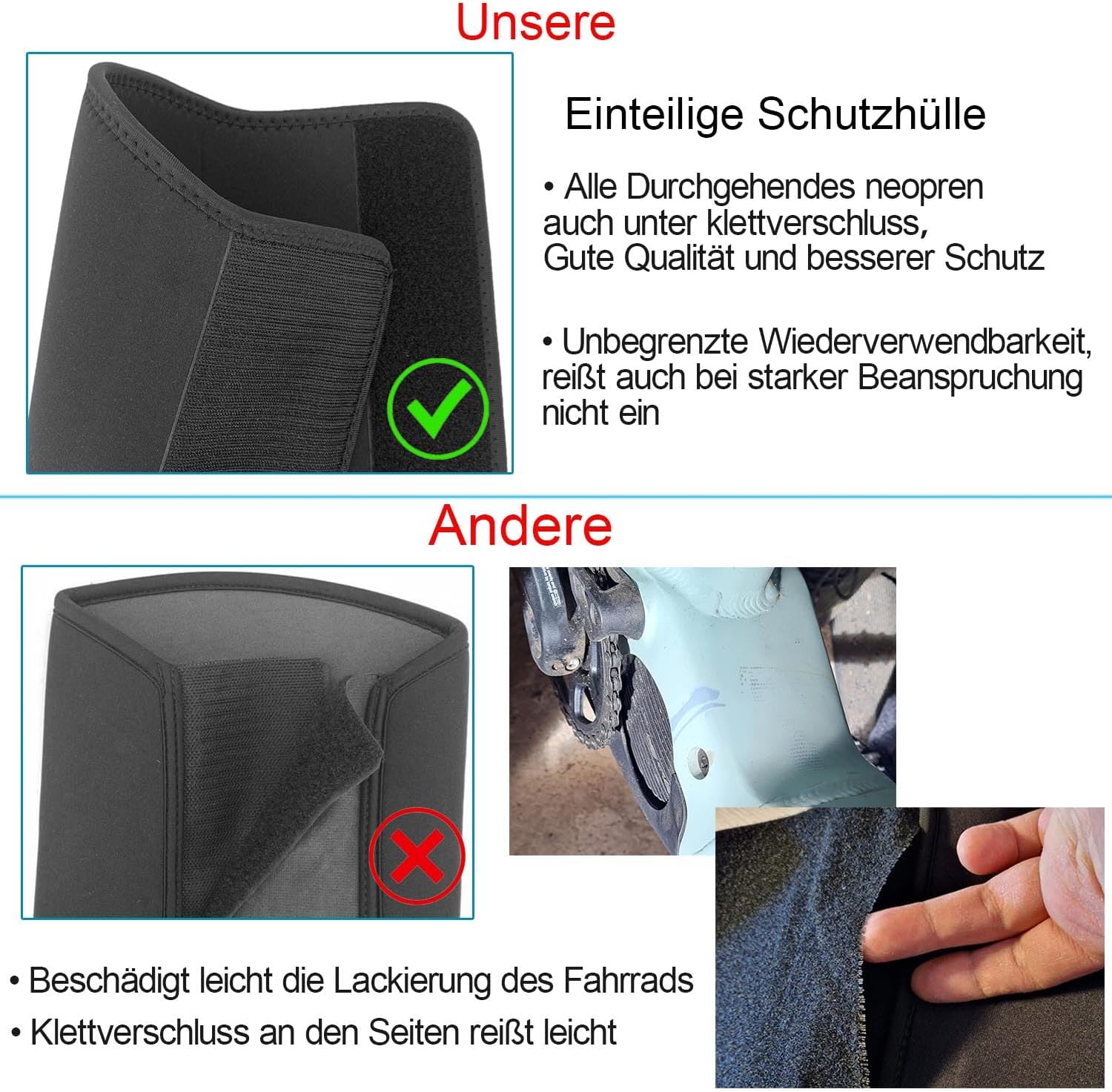 Detalle 2 de BSSOK E Bike Akku Schutzhülle – Universelle Neopren-Abdeckung für E-Bike-Akkus