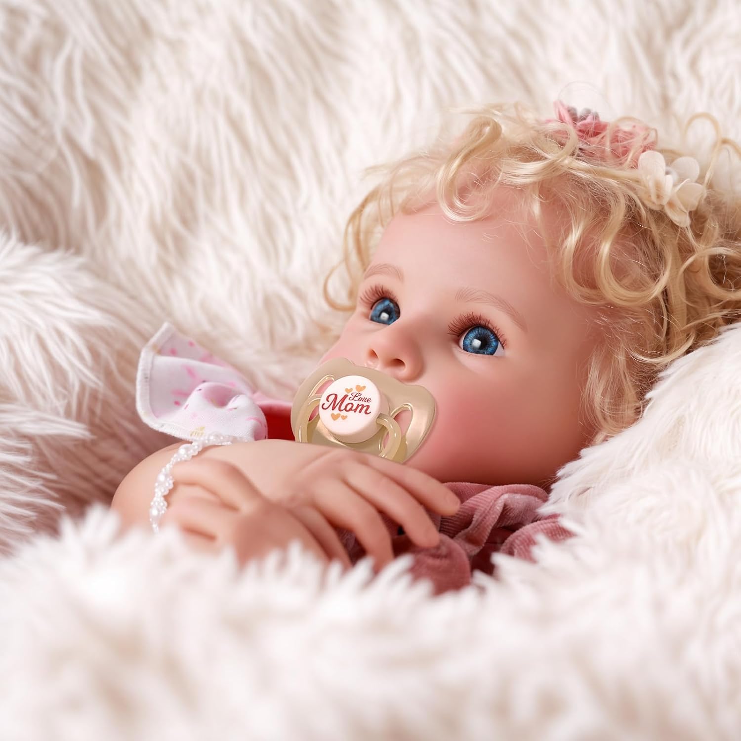 Thumbnail 5 de JIZHI Reborn Girl 17-Inch Realistic Baby Doll with Soft Cloth Body and Hand Rooted Hair
