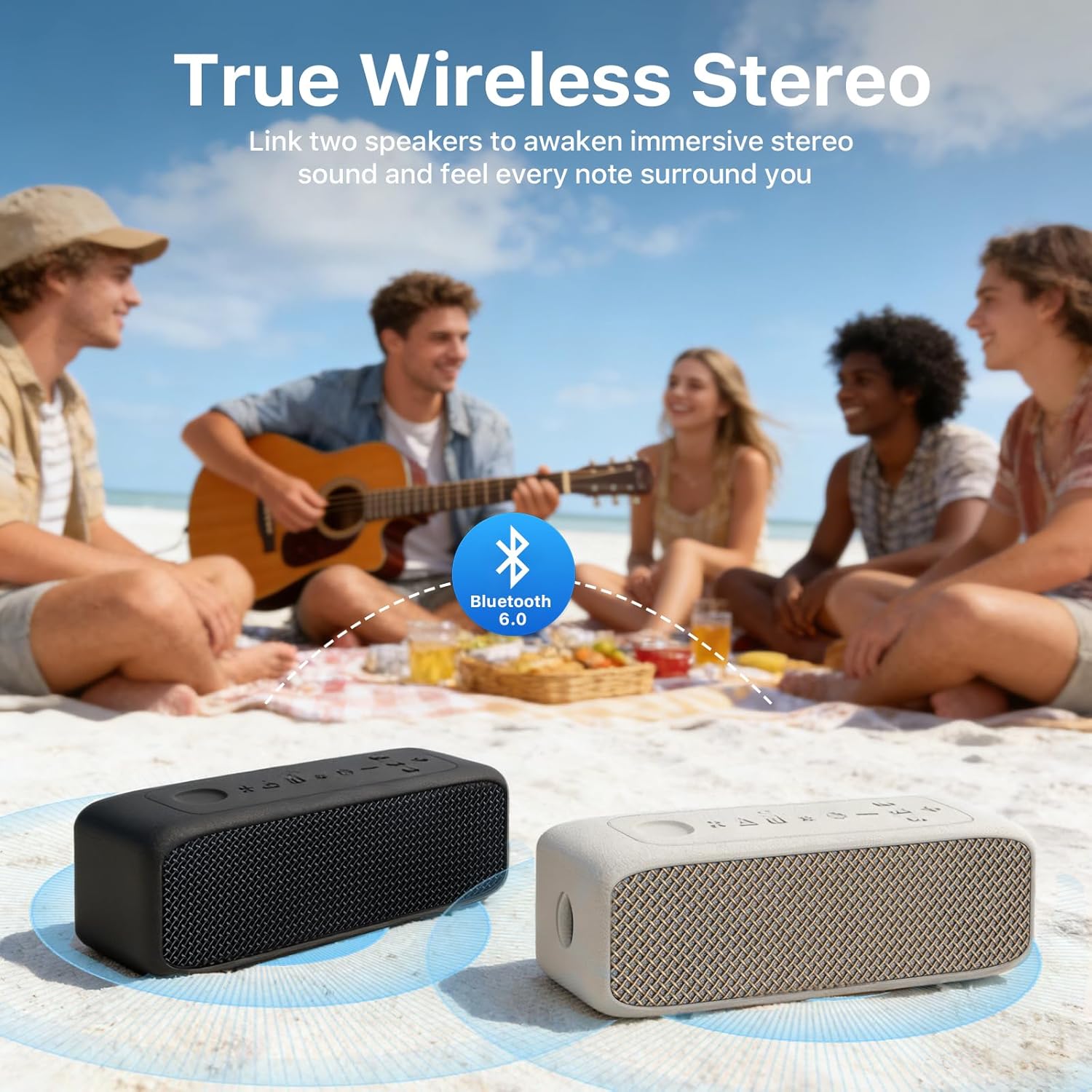 Thumbnail 6 de JUOVI ZS300 : enceinte Bluetooth portable stéréo 20W, IP68, jusqu’à 24h (TWS, carte micro SD, AUX)