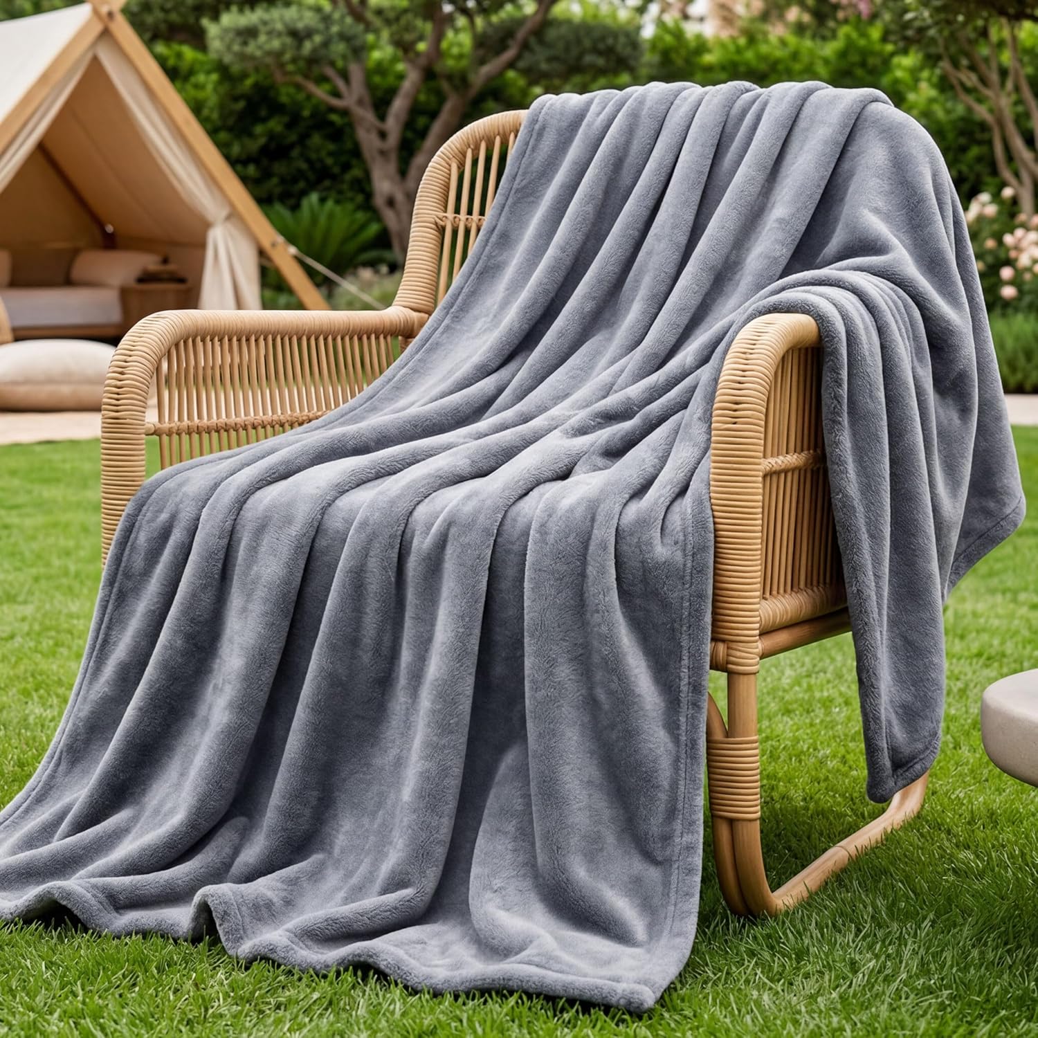Thumbnail 1 de Bedsure Fleece Throw Blanket for Bed (Silver Grey) – 150x200 cm