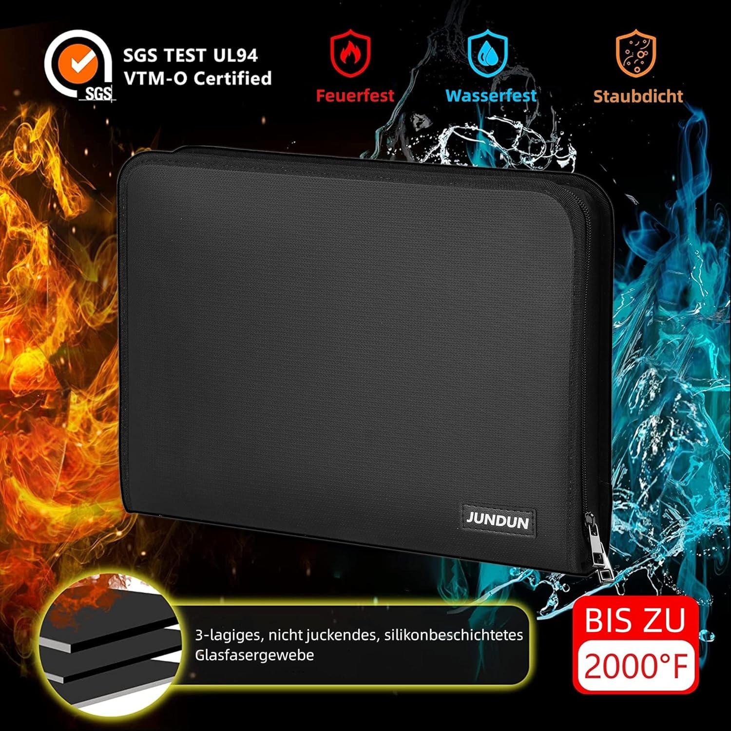 Thumbnail 5 de JUNDUN Fächermappe Dokumentenmappe A4 13 Fächer 📁