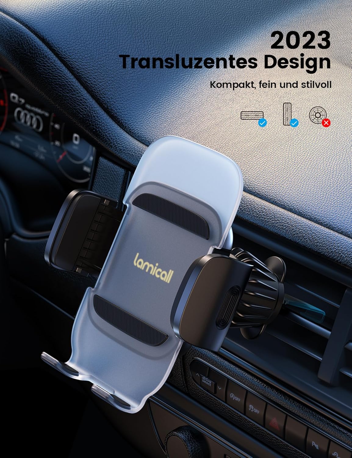Thumbnail 1 de Lamicall Handyhalterung Auto für die Lüftung (Acryl, 360°) – universell für 4–7 Zoll Smartphones