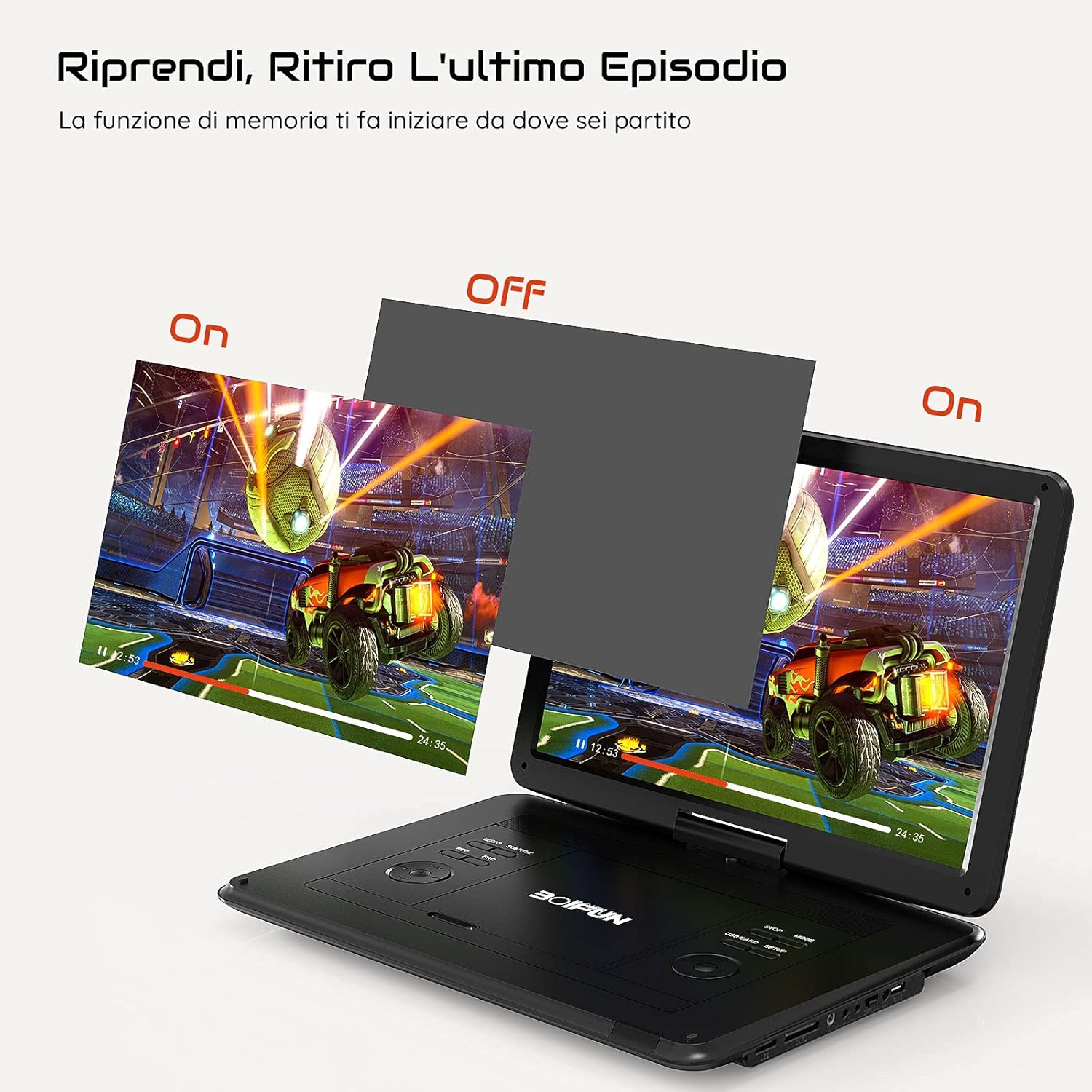 Thumbnail 3 de Lettore DVD Portatile 16" HD con batteria 📀