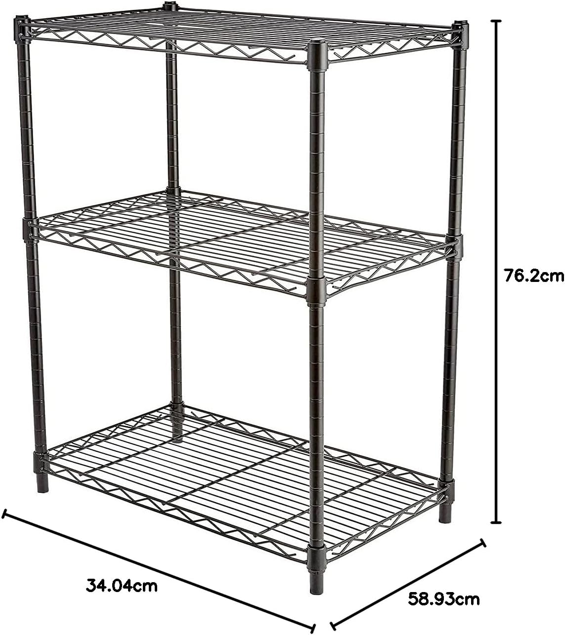 Thumbnail 6 de Amazon Basics wąski regał z 3 regulowanymi półkami, czarny, udźwig 340 kg