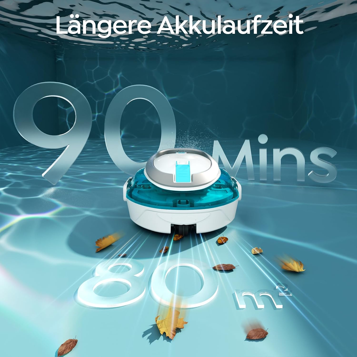 Detalle 2 de BRINBO S2 Poolroboter – Kabelloser Reinigungshelfer für flache Becken bis 80 m²