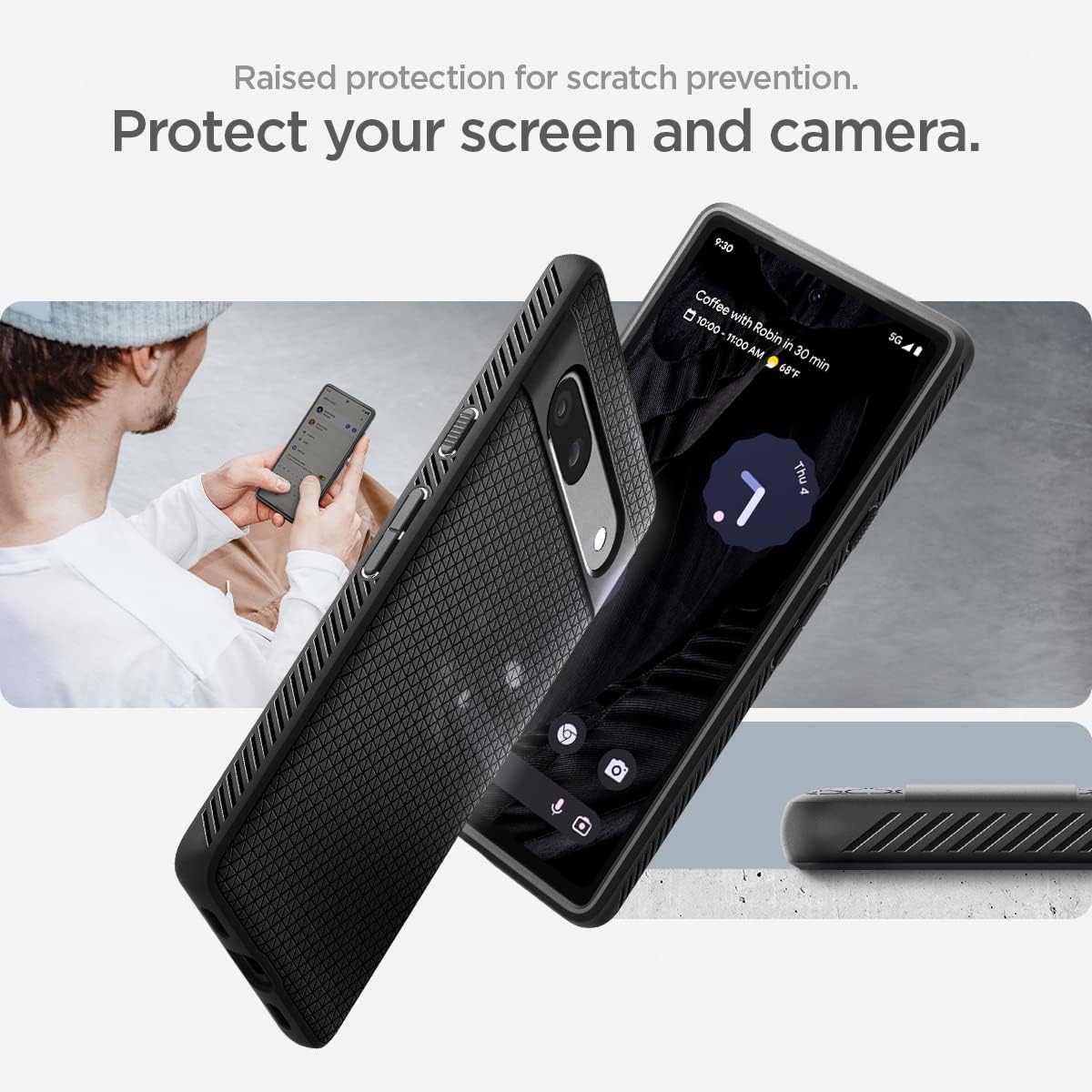 Detalle de Spigen Cover Liquid Air per Google Pixel 7a, Nero