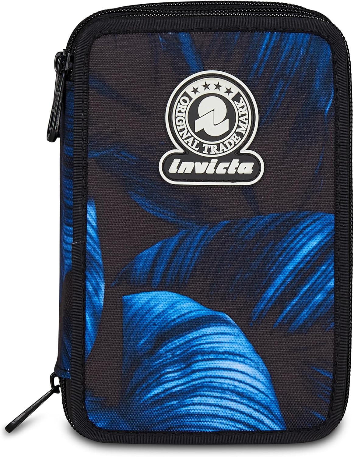 Detalle de Invicta Astuccio Scuola 3 Zip Fantasy blu con portapenne triplo scomparto completo