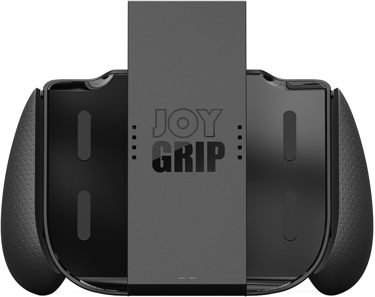 Detalle de SAVAGE RAVEN JoyGrip for Nintendo Switch 2 Joy-Con Controller by Skull & Co. — Rechargeable, Interchangeable Grips, Black