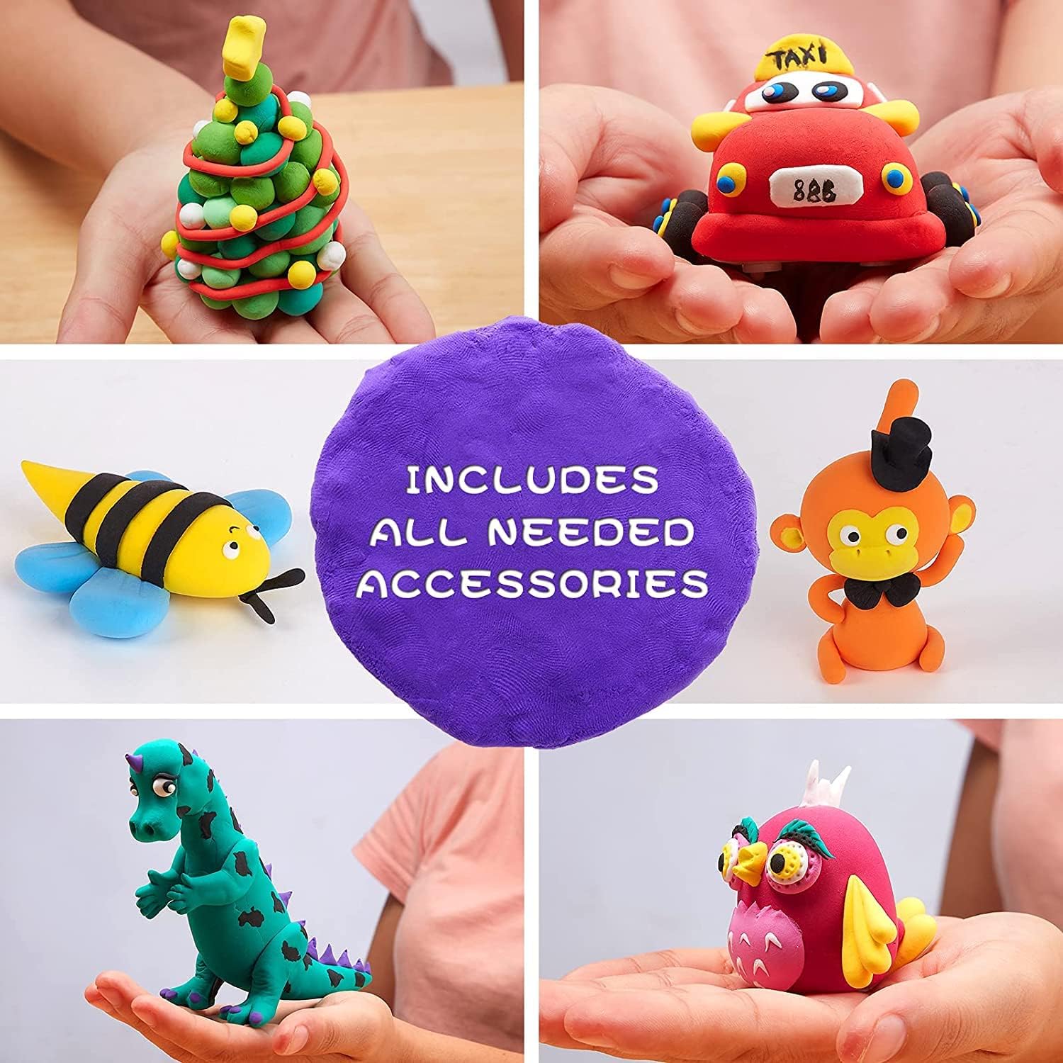 Detalle de QMAY Air Dry Clay: 24 Colours Ultra Light Modelling Kit for Kids