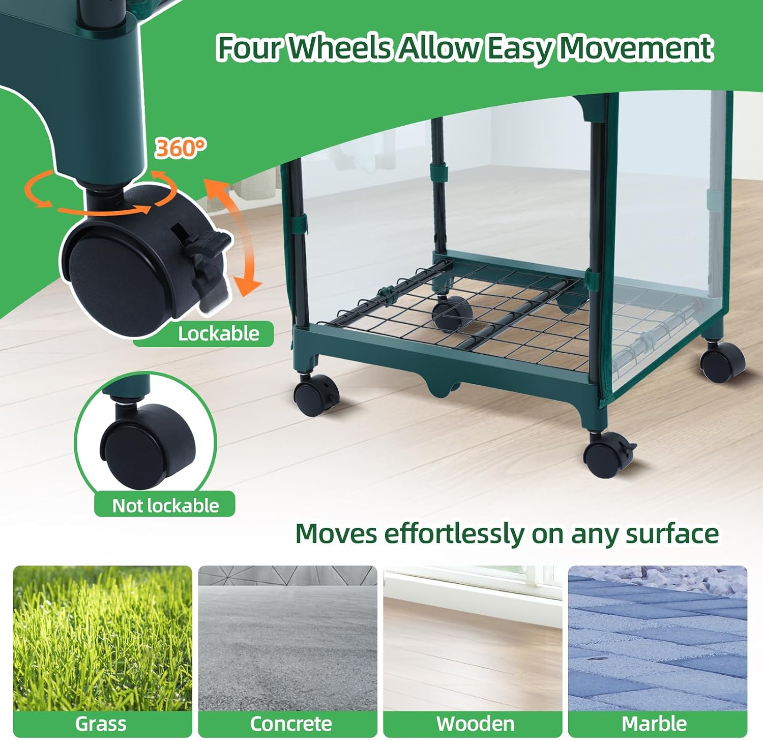 Detalle 2 de Ohuhu 4 Tier Mini Greenhouse 69x48x162 cm