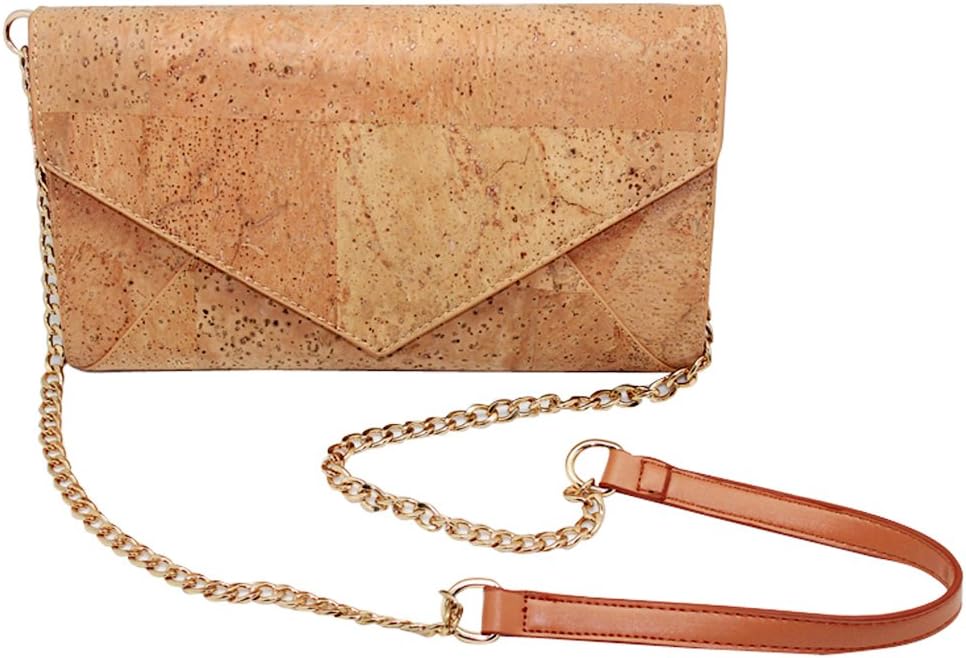 Detalle de bos hiho Umhängetasche aus Kork Crossbody Veganleder – nachhaltige Damenhandtasche