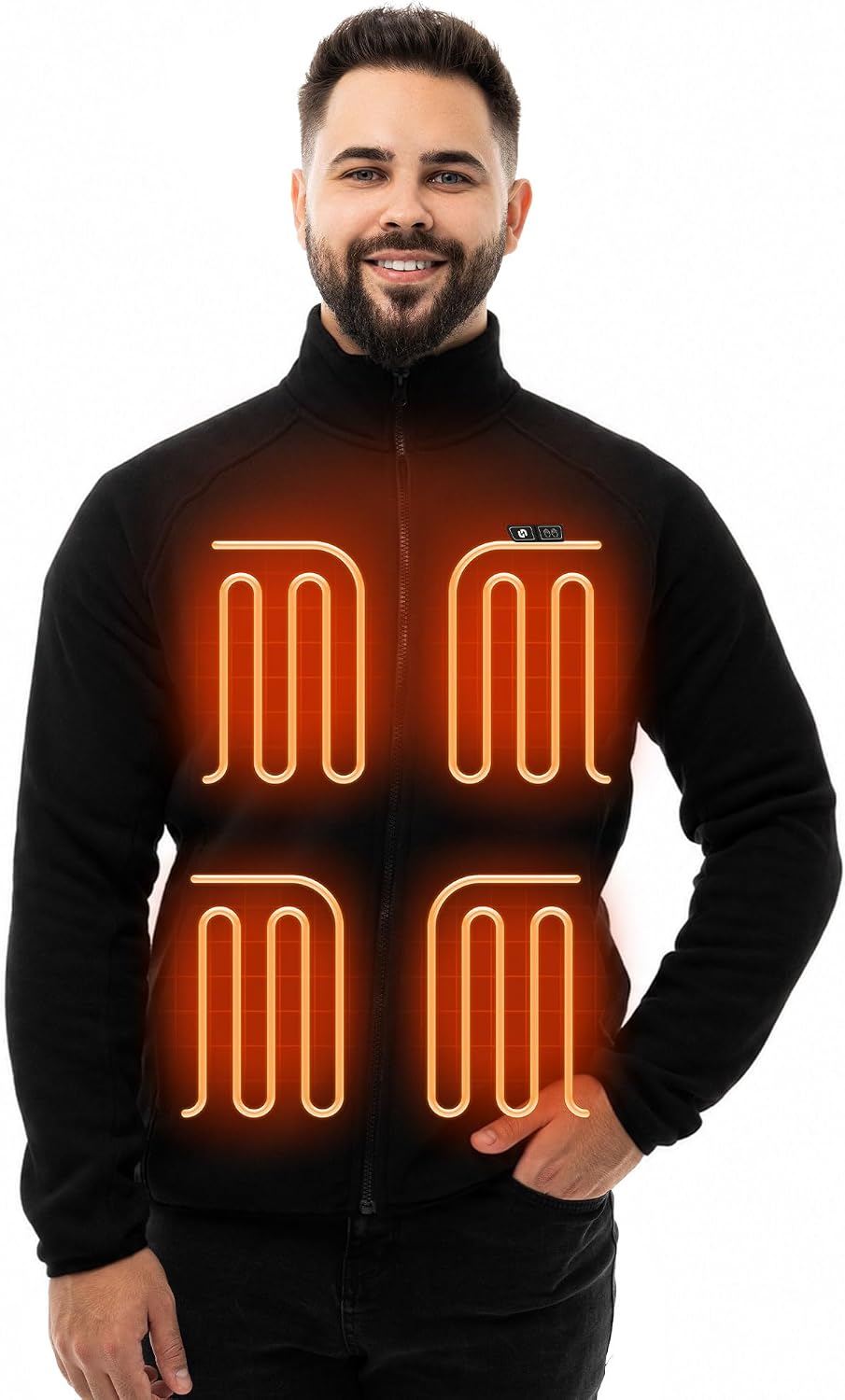 Detalle de HENNCHEE Heated Fleece Jacket 16,000mAh