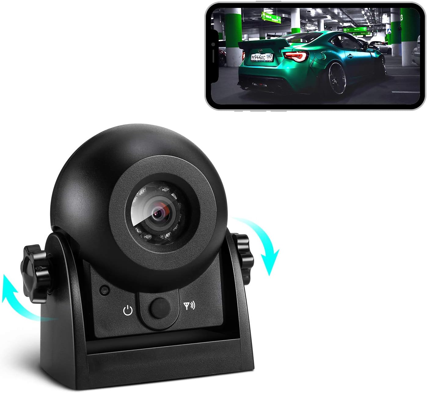 Detalle de Uzone Wireless Car Rear Vision Camera with Magnetic Mount and WiFi (IP67, Night Vision, Wide Angle)