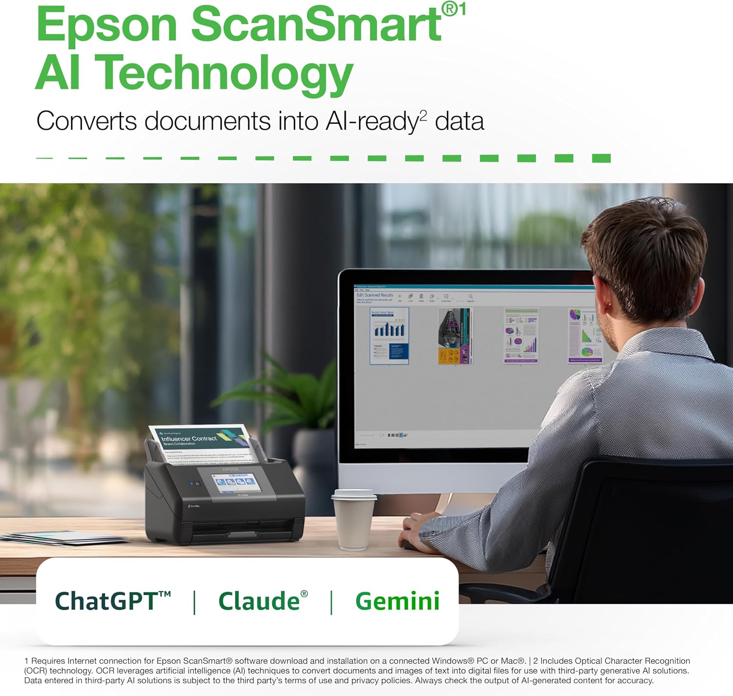 Thumbnail 1 de Epson desktop document scanner ES-590W
