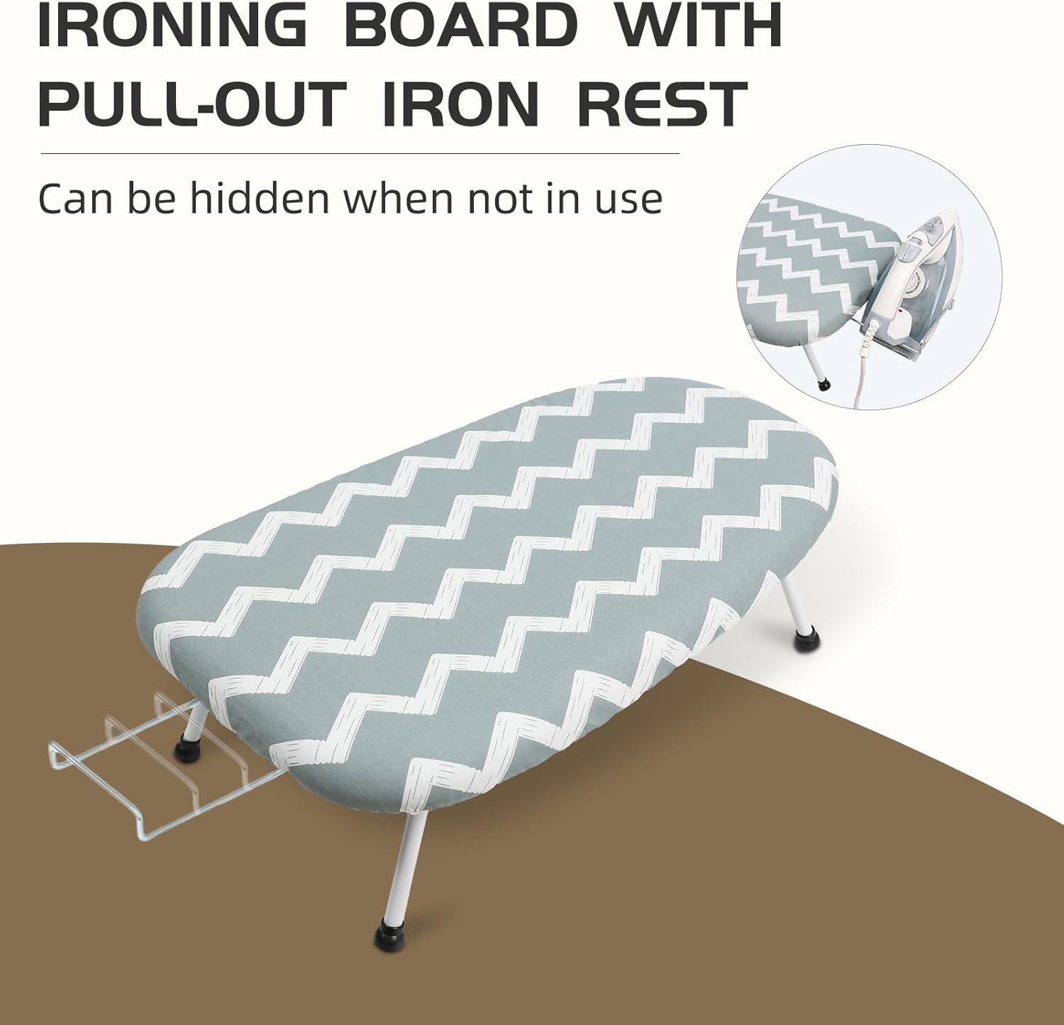 Thumbnail 2 de Mini Tabletop Ironing Board: Compact, Foldable, and Heat-Resistant for Dorms, Apartments, and Travel (Dark Grey)