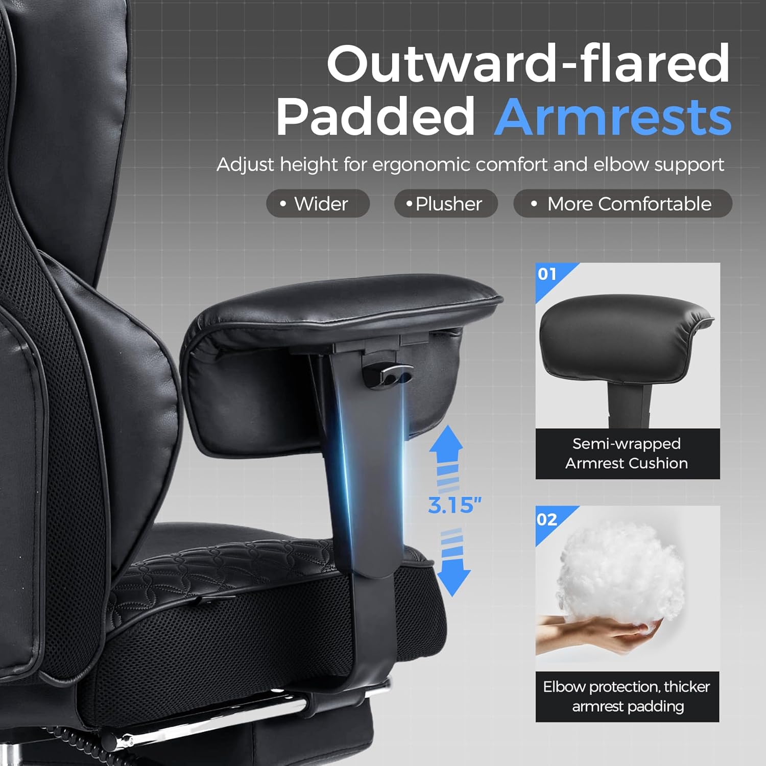 Thumbnail 5 de GTPLAYER Gaming Chair 400 lb Capacity