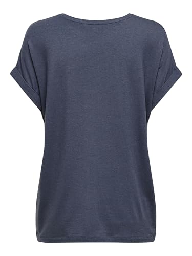 Detalle de Only Onlmoster S/S O-Neck Top Noos JRS – Basic T-Shirt mit Rundhals und Umschlagbündchen