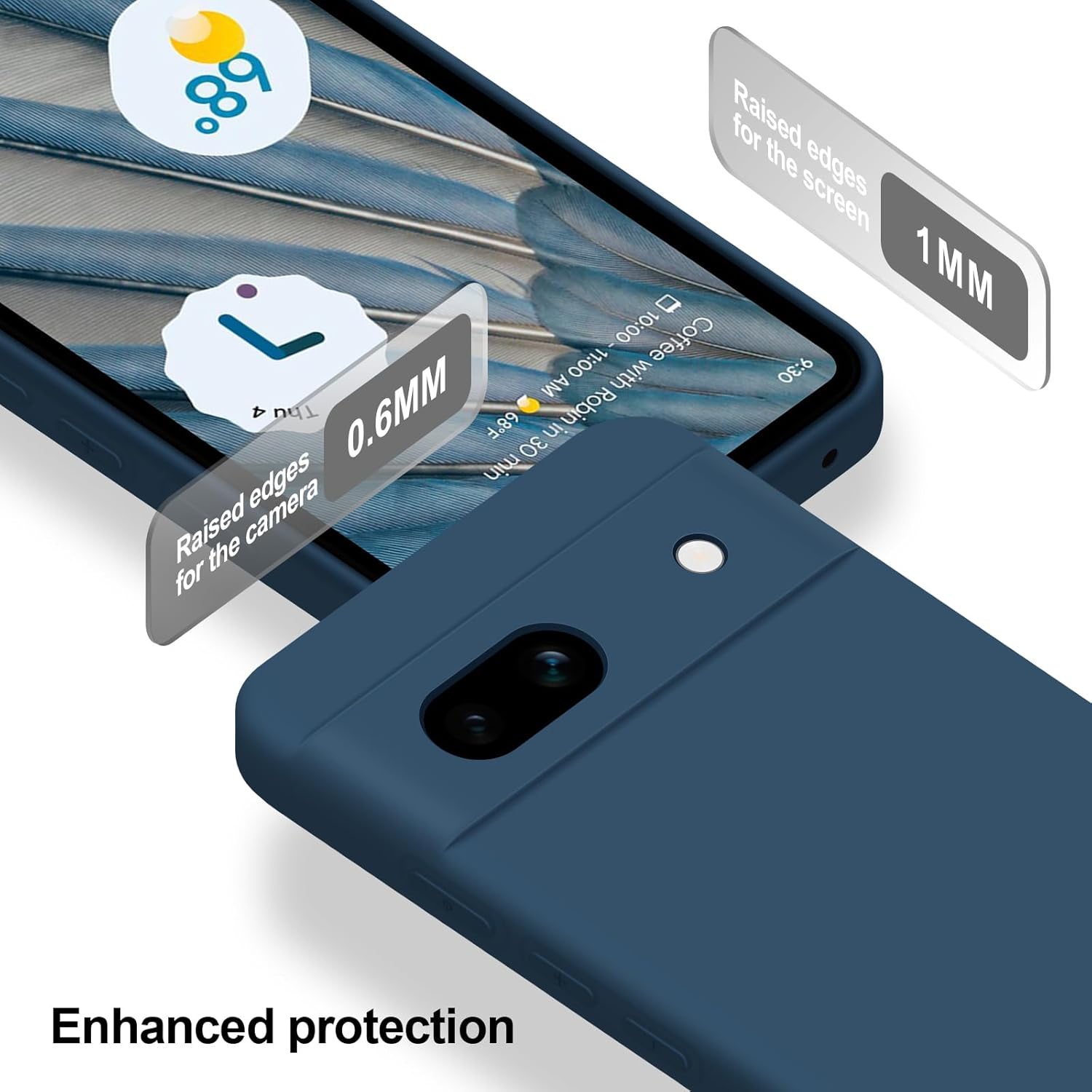 Thumbnail 5 de Btstring Case for Google Pixel 7A – Soft Silicone Case with Upgraded Camera Protection, Blue