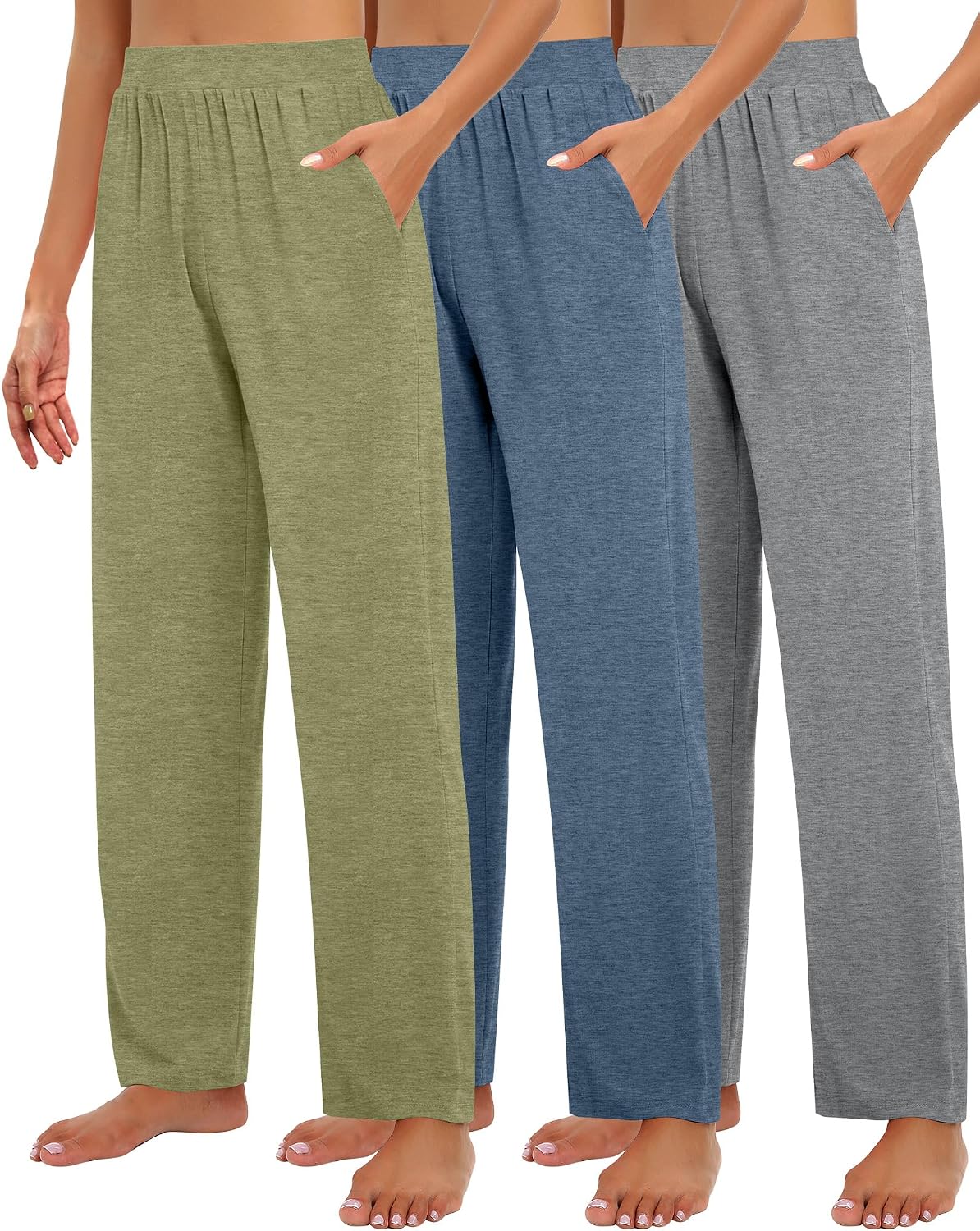 Detalle de Huukeay 3 Pack Women's Lounge Pants 3-Pack