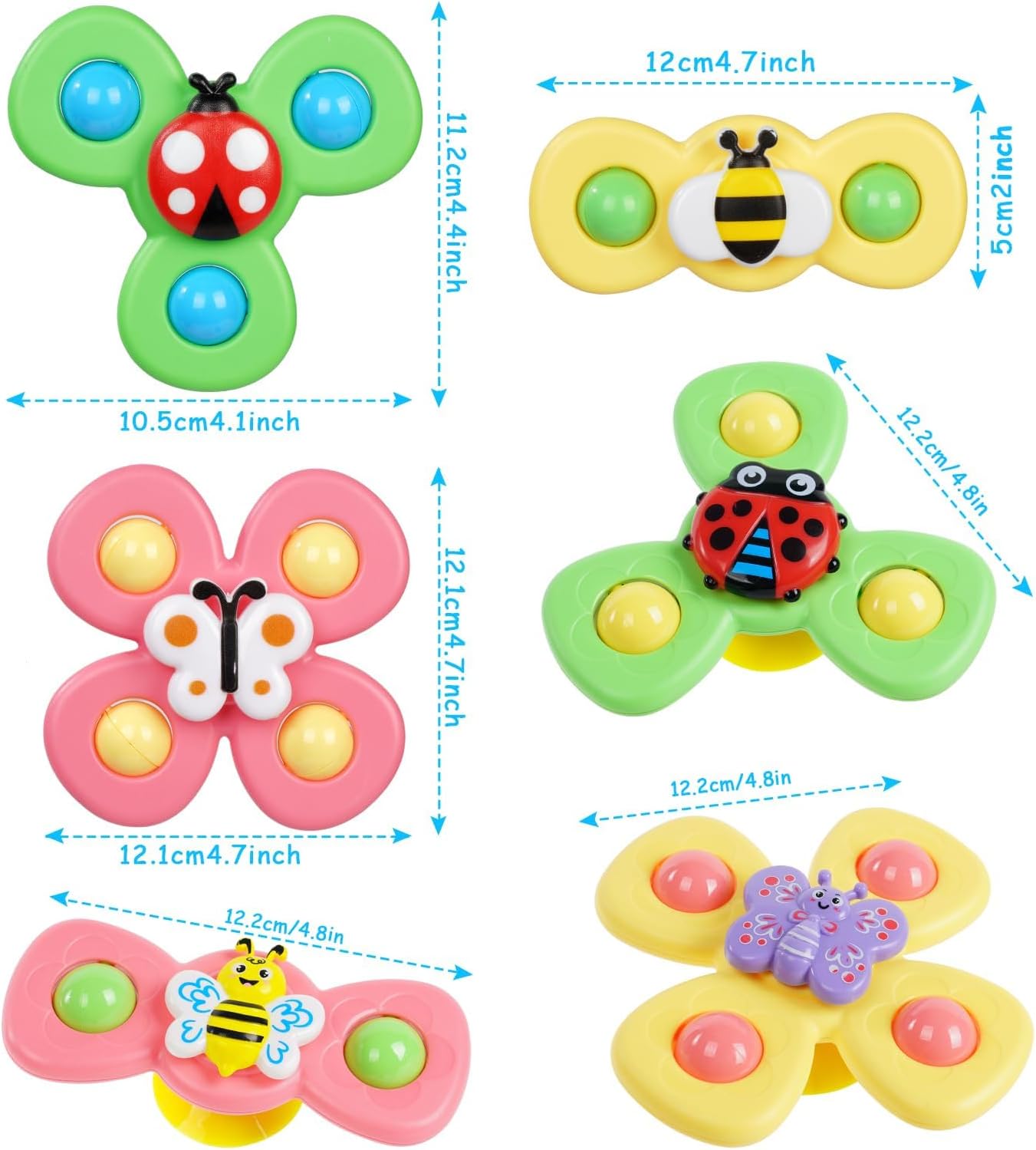 Thumbnail 2 de Ainiv 6PCS Suction Cup Spinner Toy Set for Babies (Bath & Travel Sensory Spinners)
