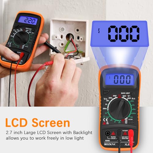 Thumbnail 2 de Beizkna Digital Multimeter 7-in-1: Voltmeter, Ammeter, Ohmmeter, Battery Tester and More