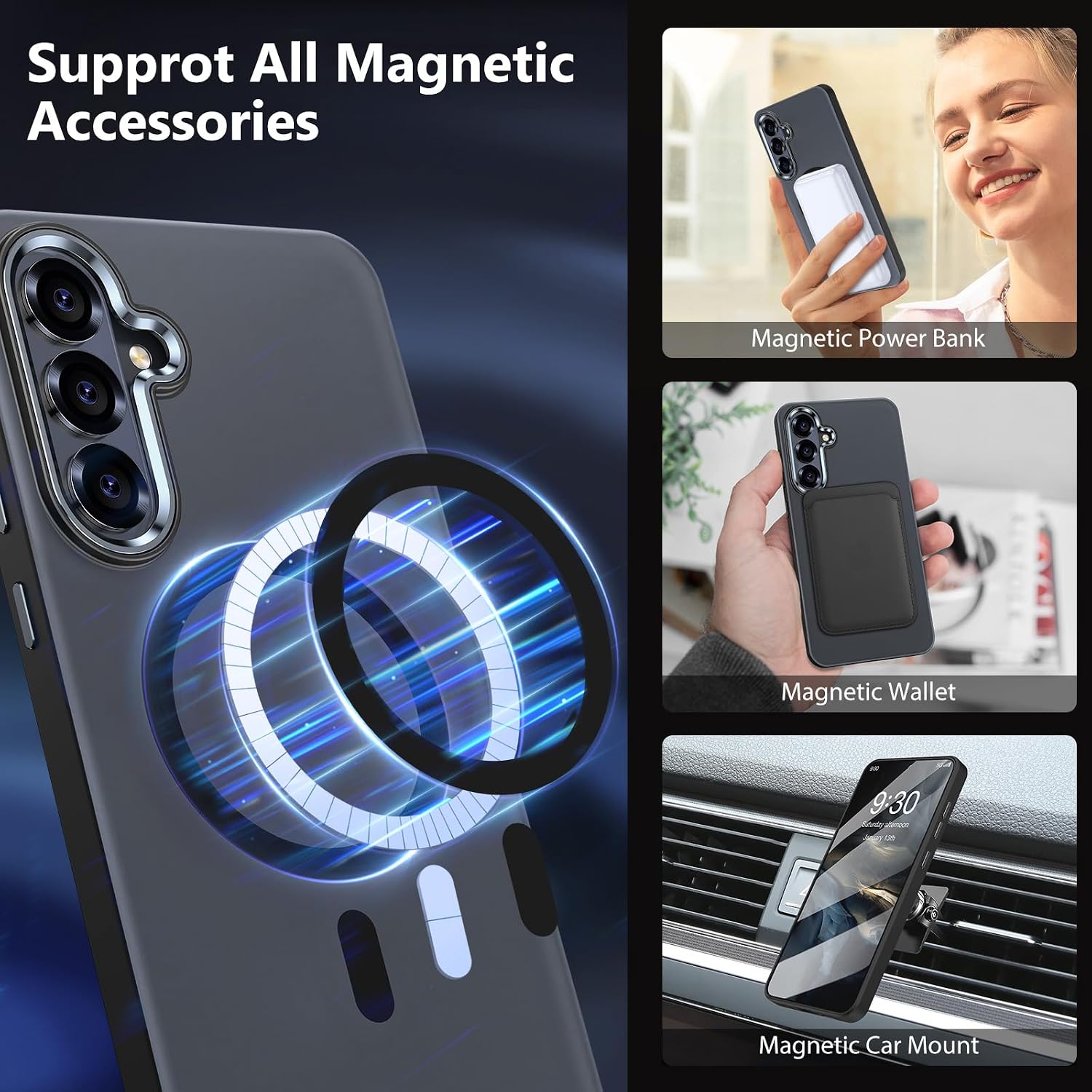 Thumbnail 1 de MATEPROX Magnetic Case for Samsung Galaxy S26 Plus with Screen Protector and MagSafe Compatibility