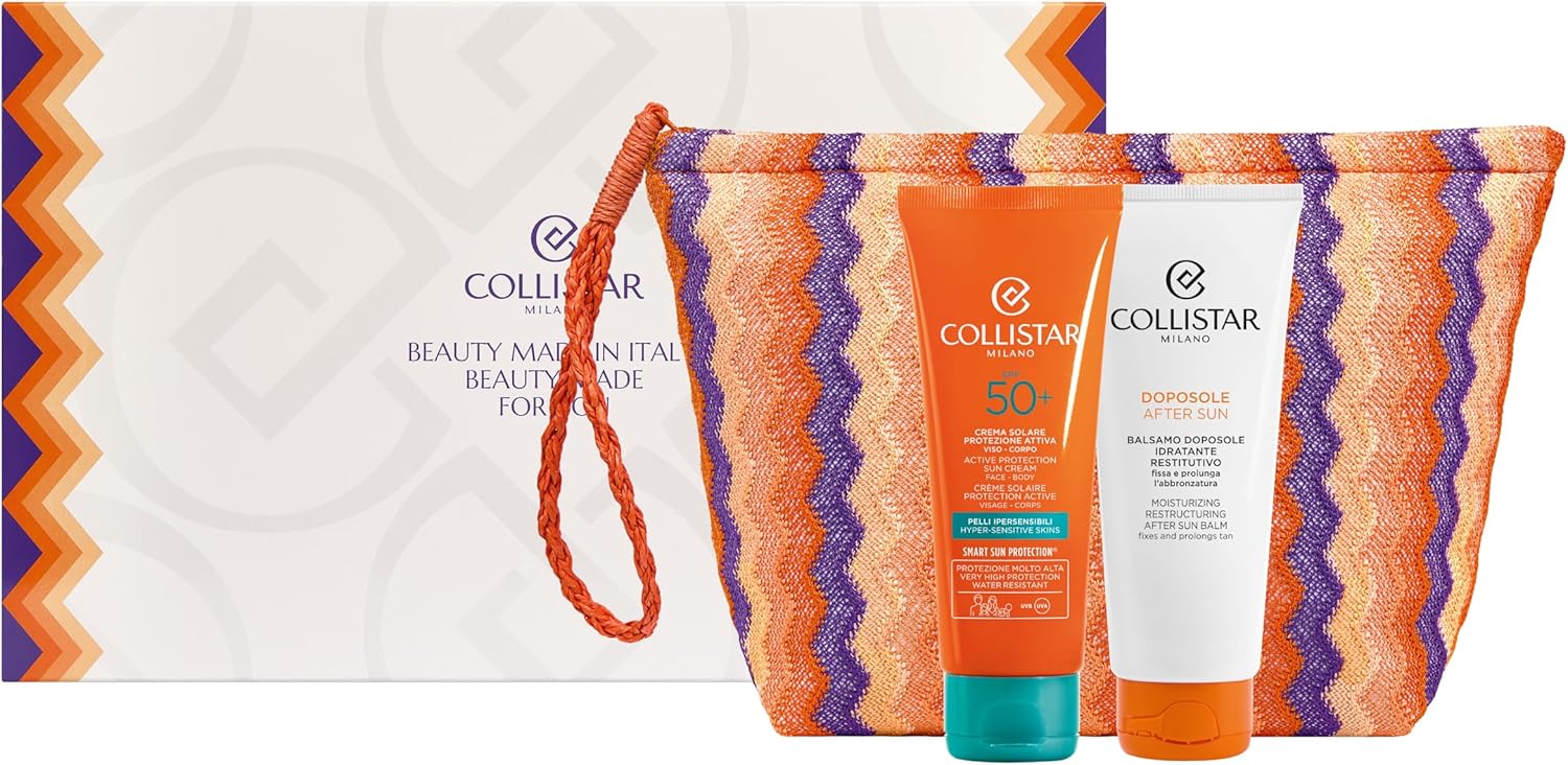 Detalle de Collistar Cofanetto Solare SPF 50+ per Pelli Ipersensibili – Crema Protezione Attiva 100 ml + Doposole 100 ml