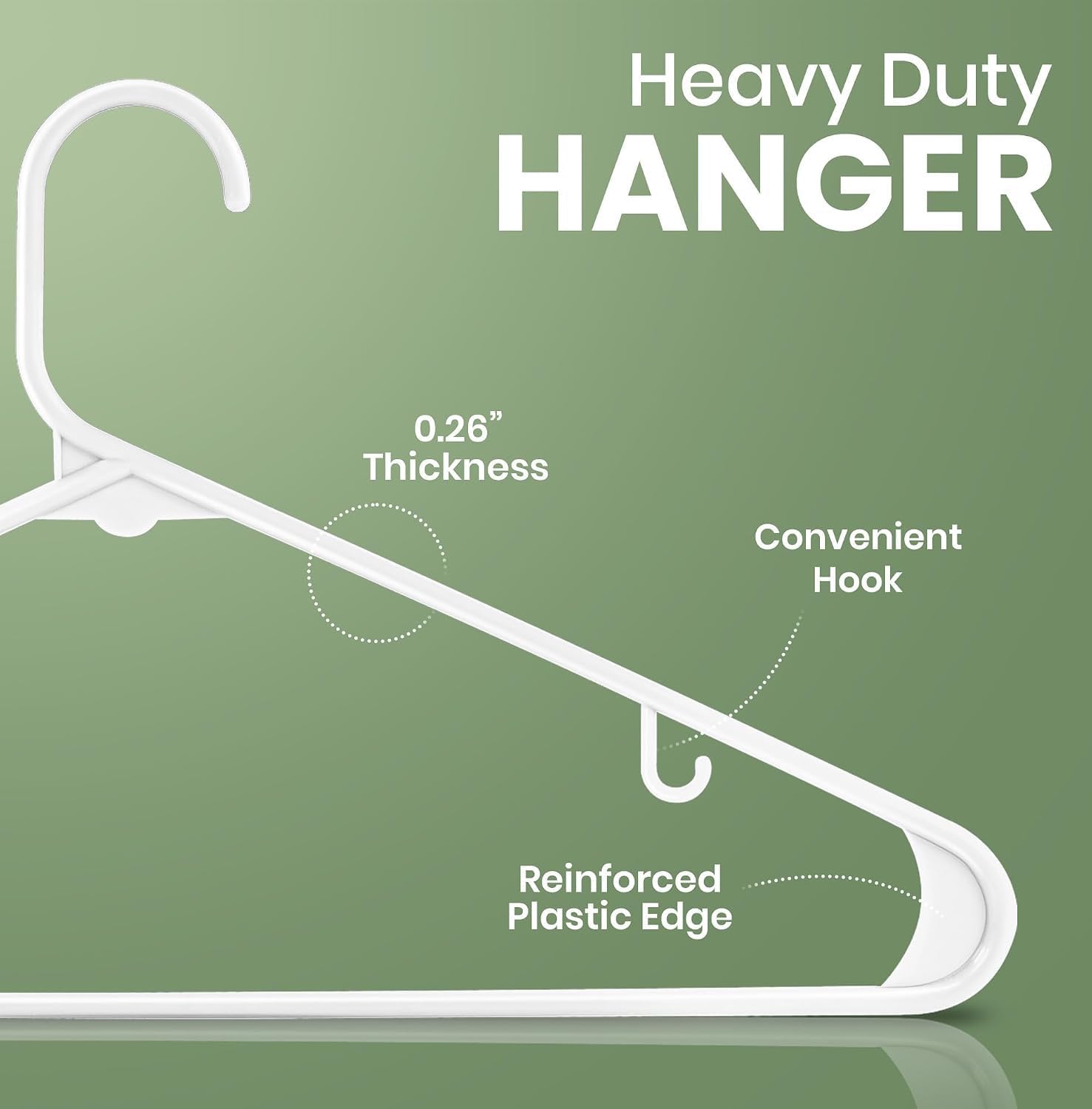 Detalle 2 de Utopia Home Plastic Hangers, 20-Pack with Built-In Strap Hooks, White