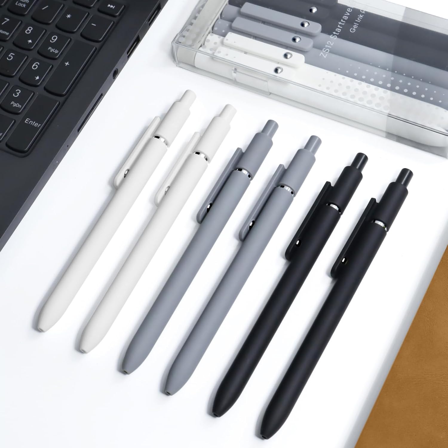 Detalle de UIXJODO 0.5mm Retractable Gel Pens, 6-Pack with Black Ink and Soft Grips