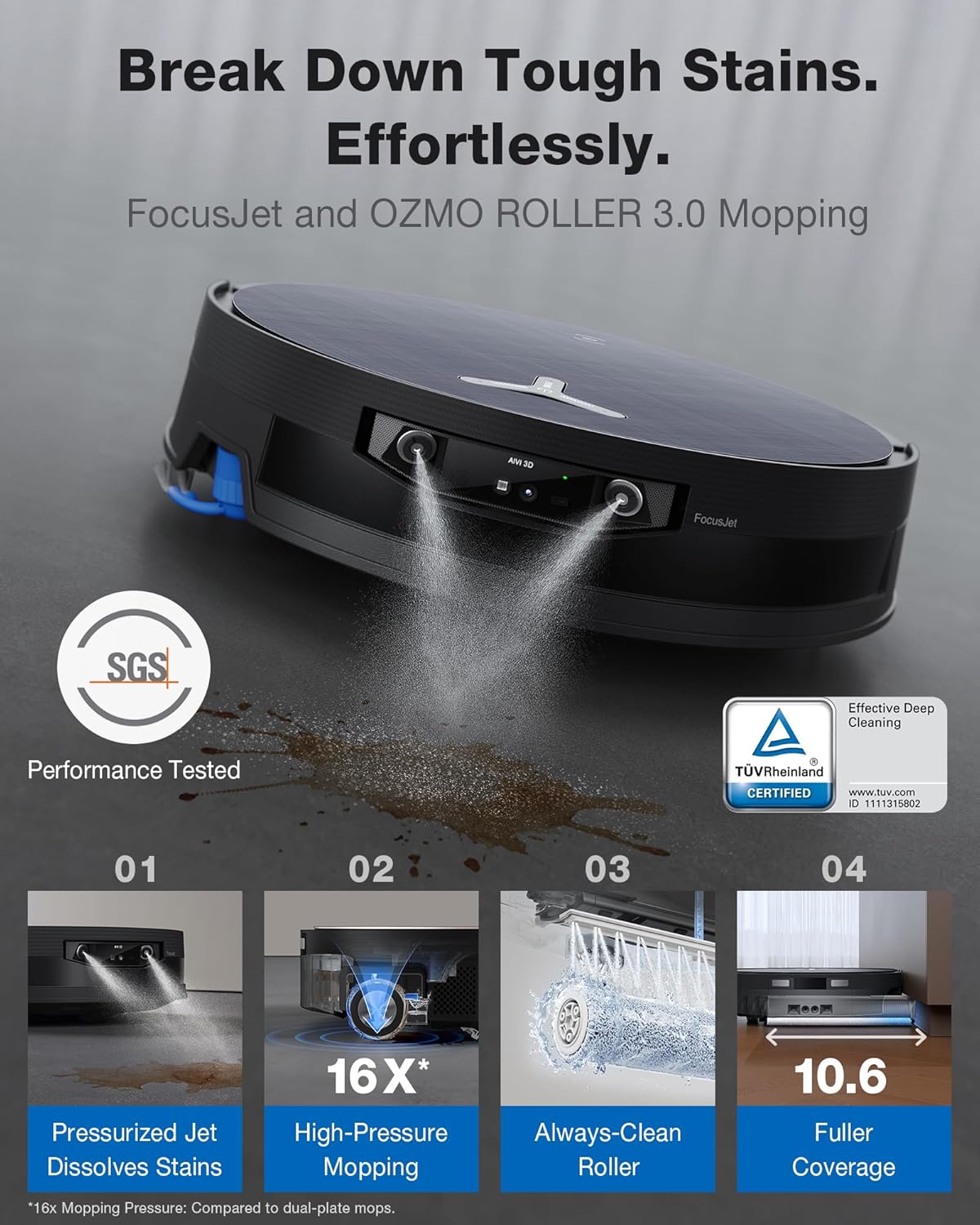 Thumbnail 1 de ECOVACS DEEBOT X12 OMNICYCLONE Robot Vacuum and Mop with Self-Washing Roller Mop