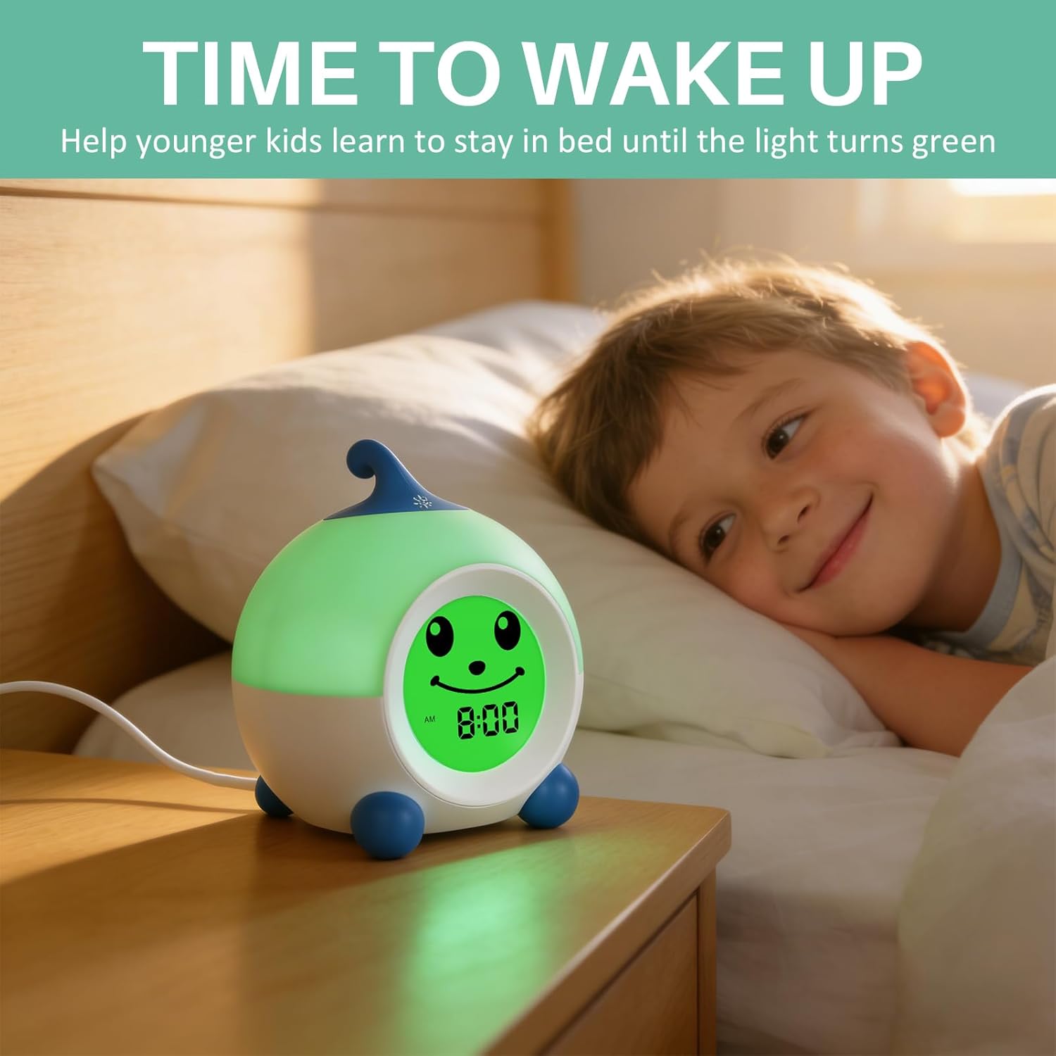 Thumbnail 2 de I·CODE Teach Me Time Kids Alarm Clock – Sleep Trainer for 2–9 Years (Blue)
