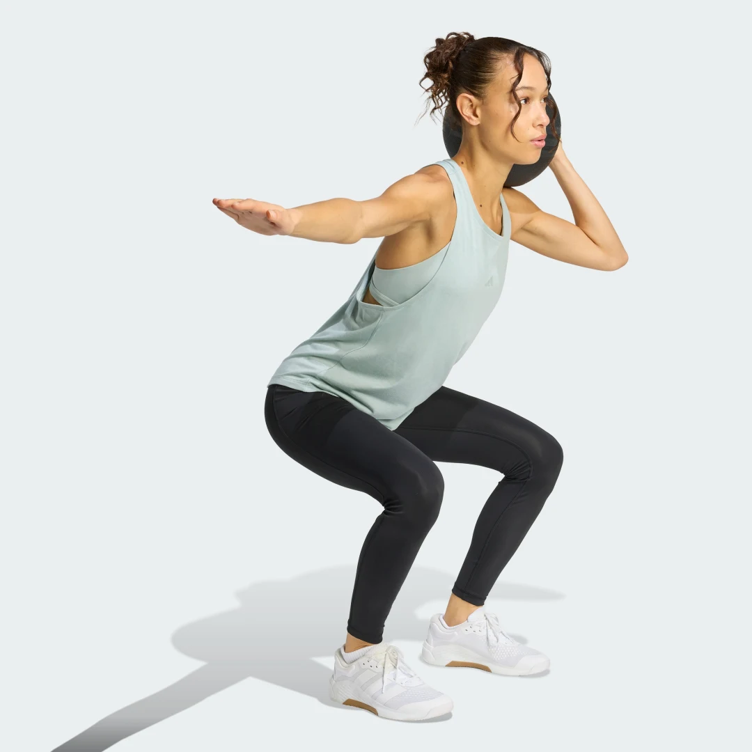 Thumbnail 2 de Adidas Yoga Essentials, camiseta de tirantes verde
